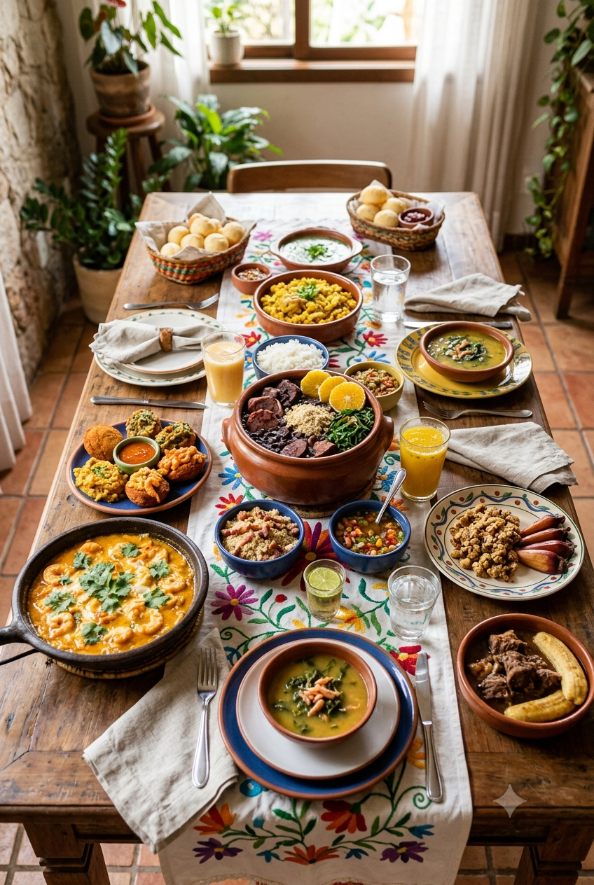 Banner de destaque com comidas brasileiras